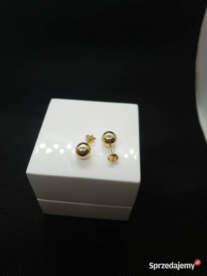 ŁADNE ZŁOTE KOLCZYKI KULKI zachodniopomorskie Kołobrzeg