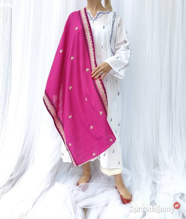 Różowy szal chusta orient indyjski szalik hijab Szczecin