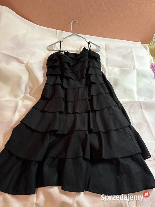 Czarna Sukienka na Ramiaczkach L Rzeszów