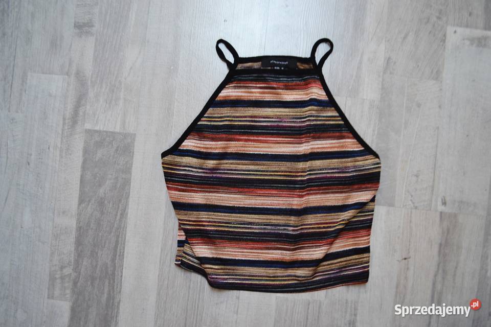 Bluzka halter prześwitująca crop top w paski Rozmiar 36(S) Bluzki i koszule kujawsko-pomorskie Toruń