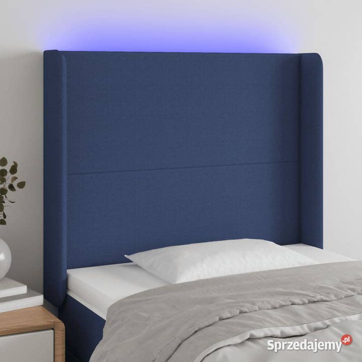 Zagłówek do łóżka z LED niebieski 83x16x118128 mazowieckie Warszawa
