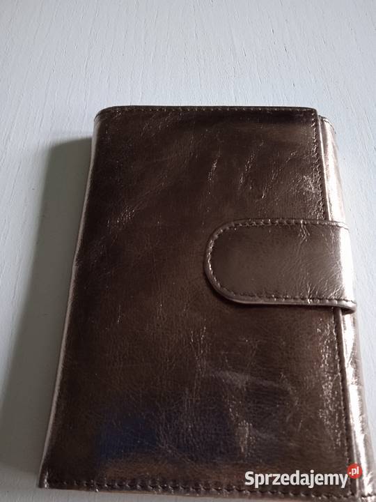 MARKOWY DAMSKI PORTFEL SKÓRZANY STARE ZŁOTO Dla kobiet Piła