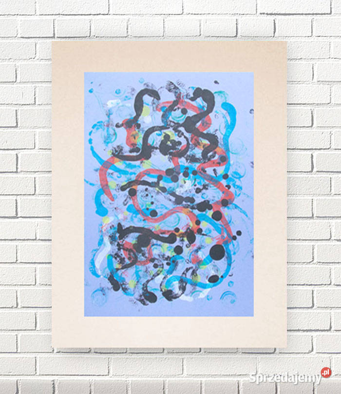 fioletowa abstrakcja 30x40 nowoczesny rysunek do