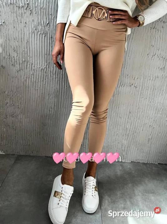 Leginsy lycra modelująca pasek złota klamra Kłodzko