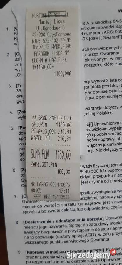 Kuchenka gazowo elektryczna Amica Częstochowa
