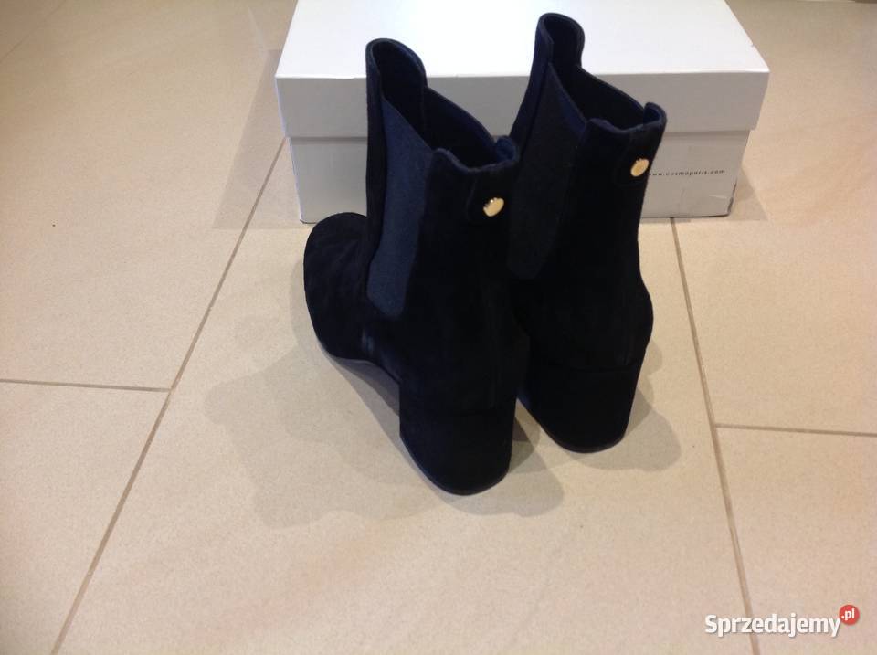 Botki Czarne Skórzane Damskie COSMOPARIS 36 lubuskie Nowa Sól