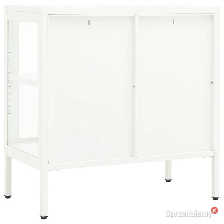 Szafka boczna biała 70x35x70 stal i szkło mazowieckie Warszawa