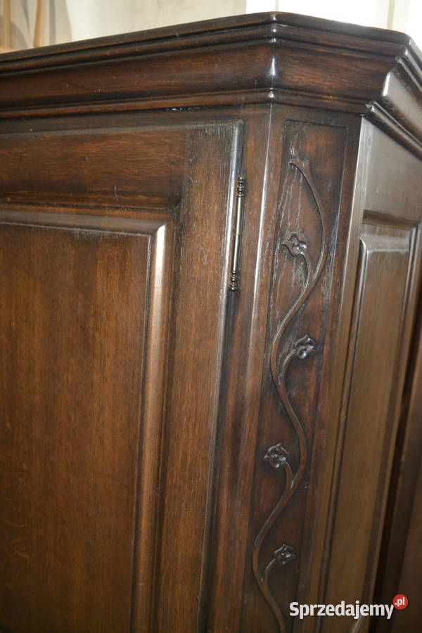 szafa jednodrzwiowa rzeźby lity dąb Będzin