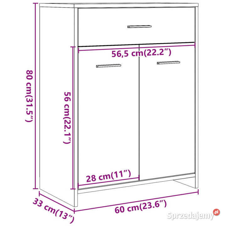 Szafka łazienkowa stare drewno 60x33x80 WM856287 mazowieckie Warszawa
