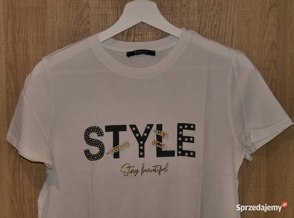 Mohito bluzeczka cyrkonie koraliki perełki 36 S