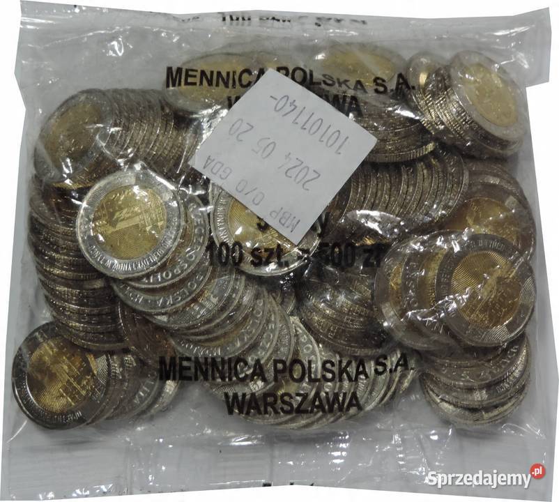 ORYGINALNY WOREK MENNICZY 100x 5 ZŁOTYCH 2024 Numizmatyka Warszawa