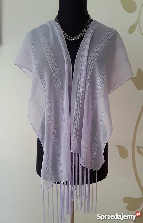 Lawendowy szal lekki z frędzlami Warszawa