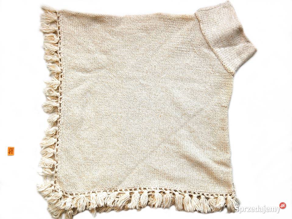 Poncho ponczo damskie kremowobiałe Portugalia Lublin
