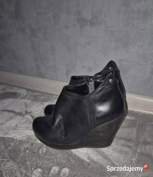 Botki damskie koturny czerń 36 Łódź