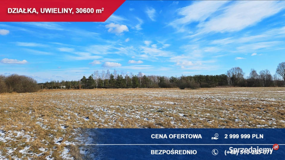 Działka budowlana 3ha Uwieliny gm Prażmów z MPZP