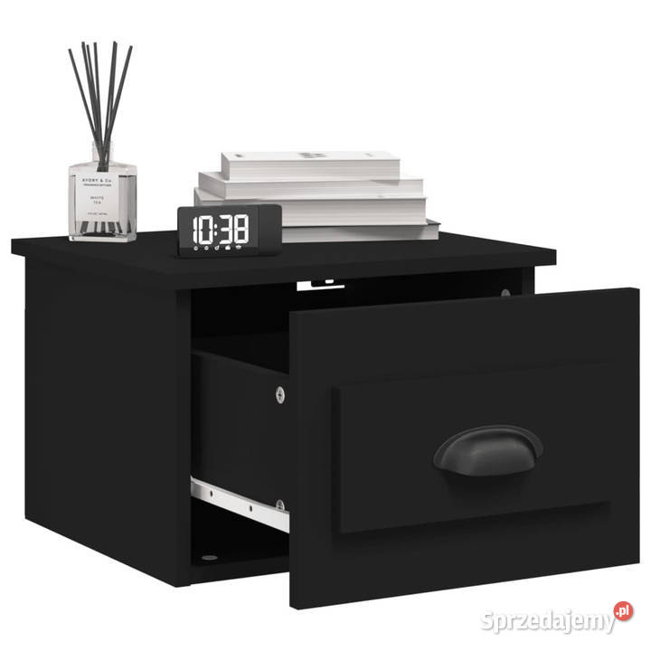 Wisząca szafka nocna czarna 415x36x28 WM816378 Warszawa