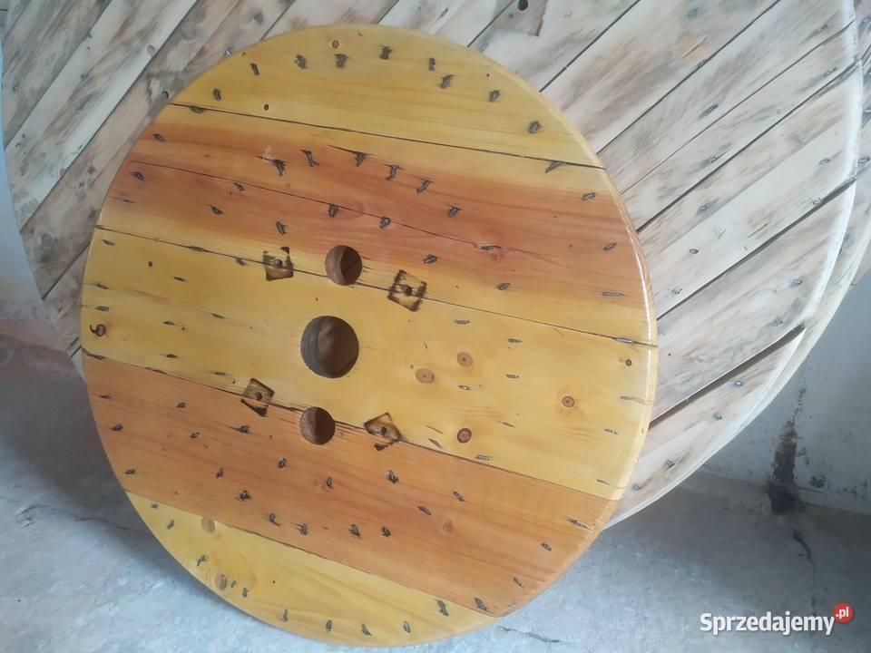 Szpula drewniana bęben kablu na stolik Malbork