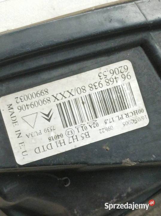 LAMPA PRZÓD PRAWA EU 9646893880 Citroen C4 I świętokrzyskie