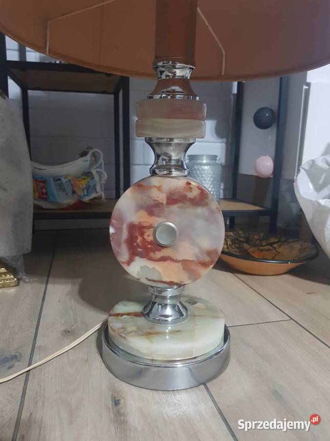 Lampa z marmuru onyx Rękodzieło