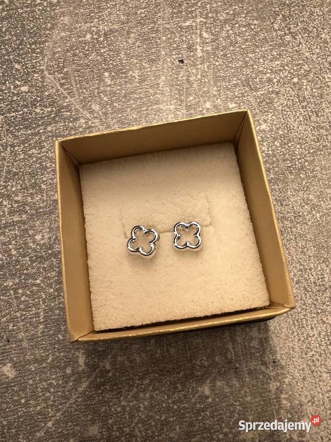 Kolczyki srebrne koniczyny koniczyna podkarpackie Jasło