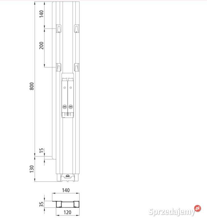 Słupek Blueline 800 mm DL z podwójnym zamkiem wielkopolskie Przysieka Polska