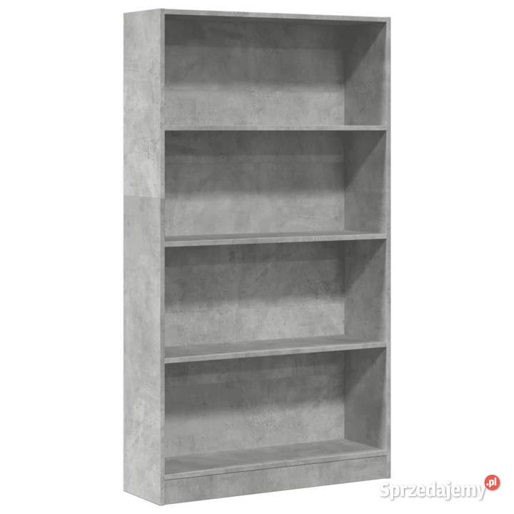 Regał szarość betonu 80x24x143 materiał
