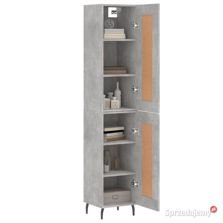 Wysoka szafka szarość betonu 345x34x180 Warszawa