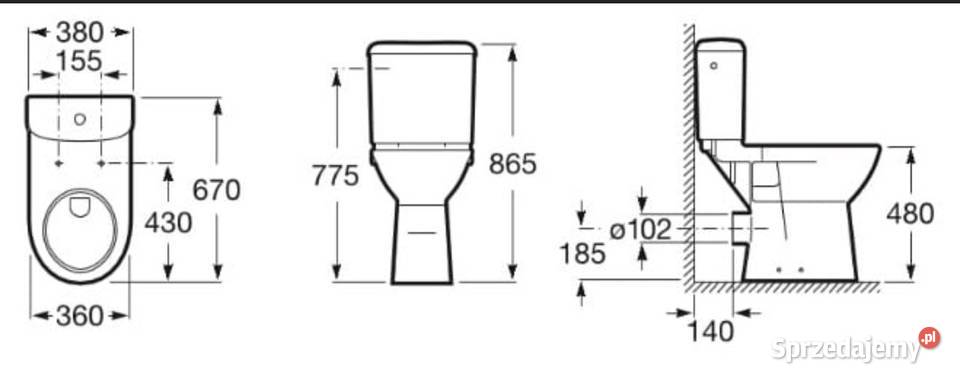 Toaleta firmy Roca biały Biała Podlaska