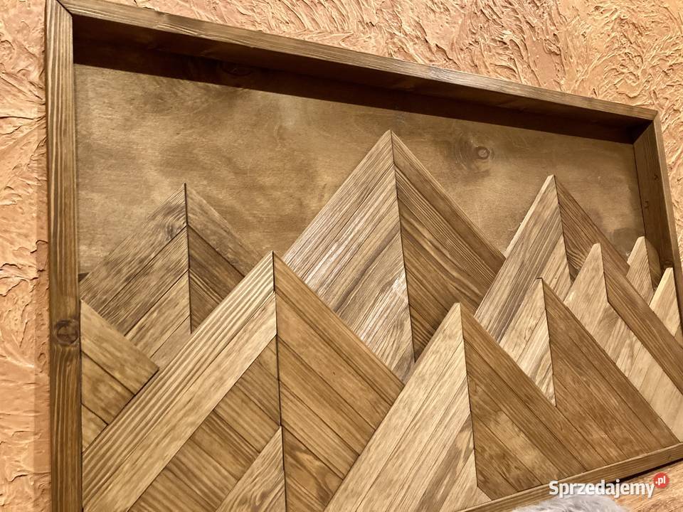 Drewniany obraz z podświetleniem led góry Lublin sprzedam