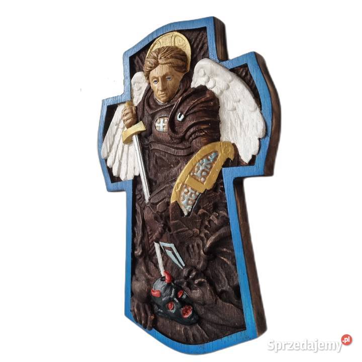 Krzyż drewniany ze św Michałem Archaniołem Malechowo sprzedam