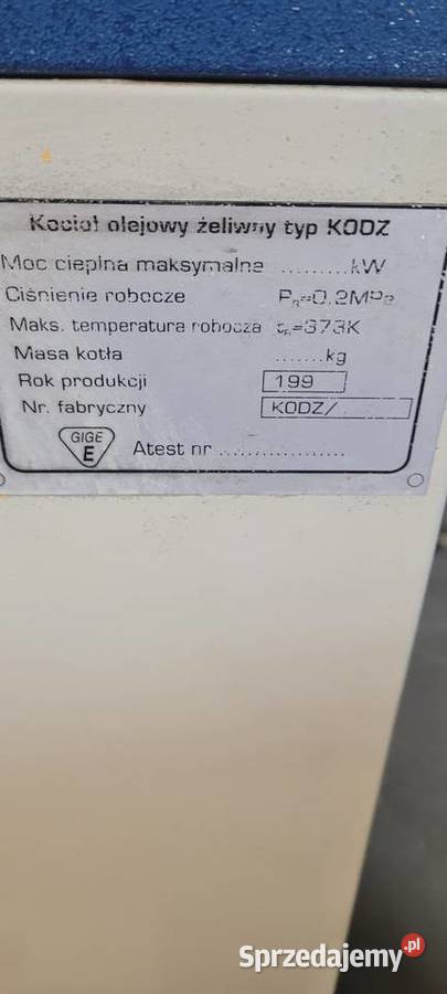Piec olejowy Kotły i Piece CO Skarszewy sprzedam