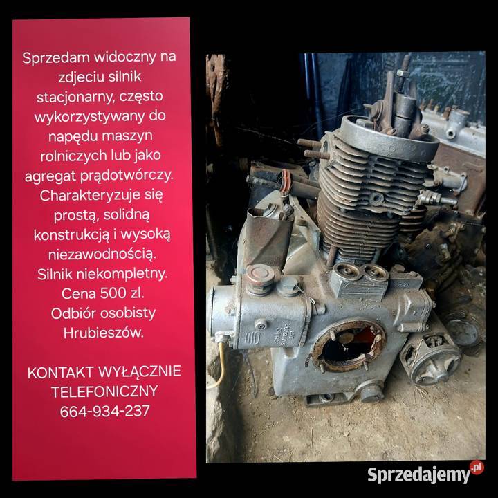 Silnik stacjonarny niekompletny Hrubieszów sprzedam