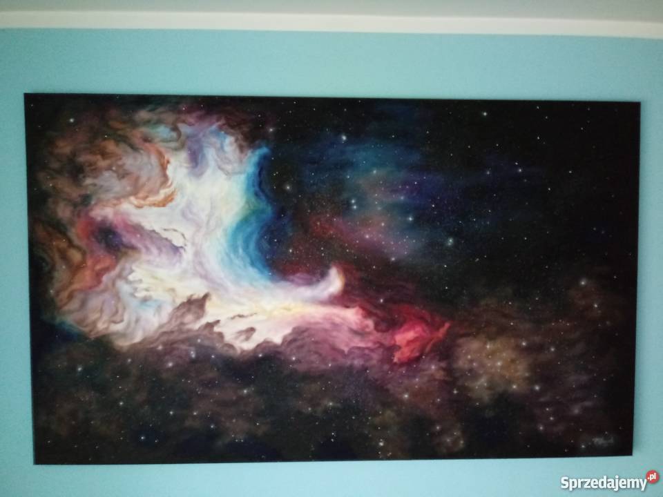 Obraz olejny na płótnie duży 150x90 MGŁAWICA łódzkie Smardzewice