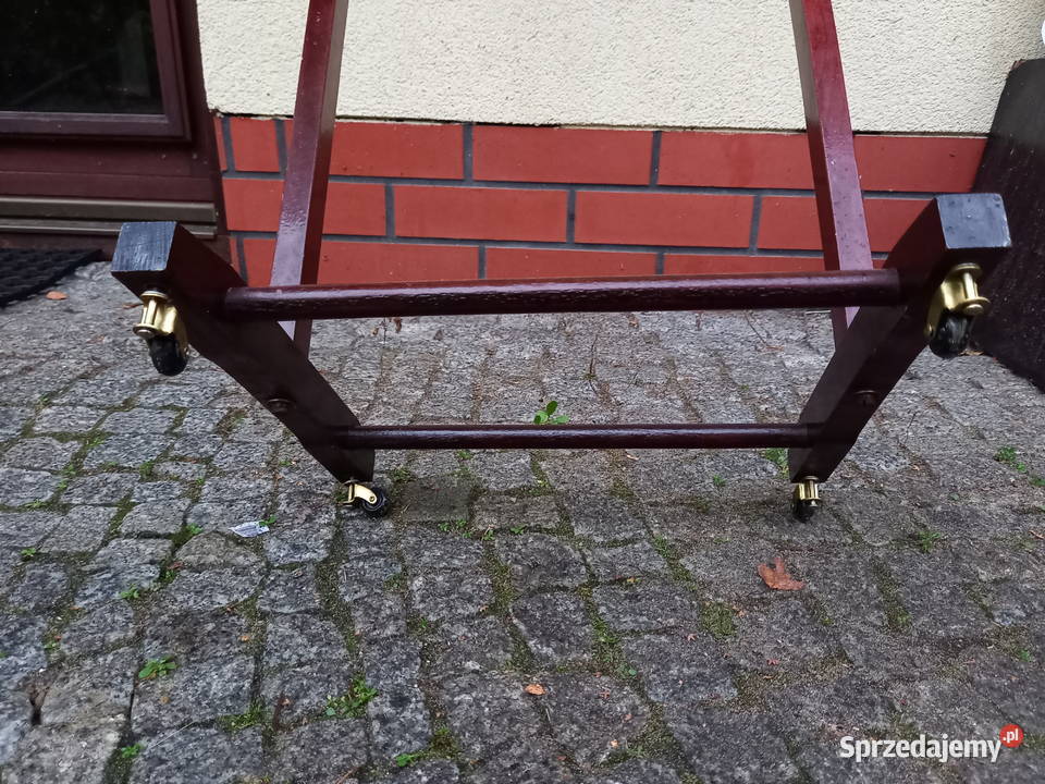 Drewniany stojak wieszak na ubrania na kółkach 44cm Warszawa