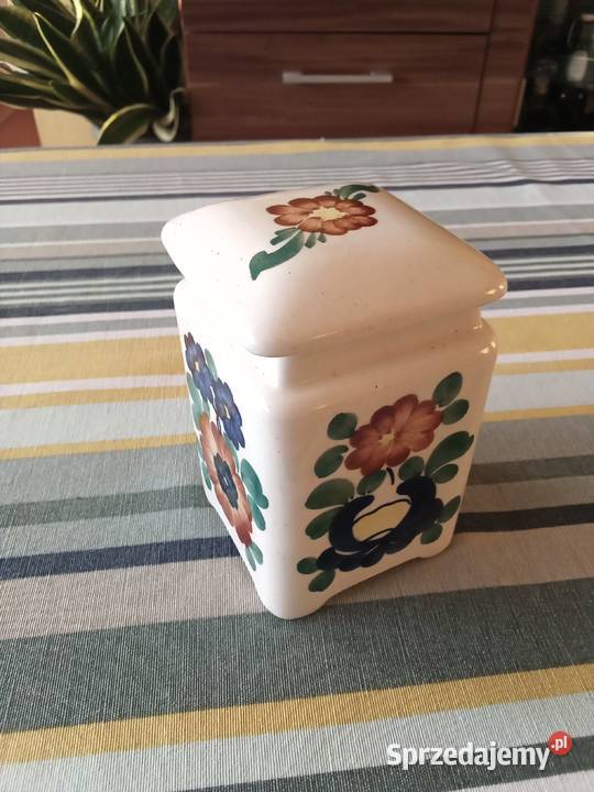 Prl pojemnik fajans Włocławek hand painted wielokolorowy Łódź sprzedam