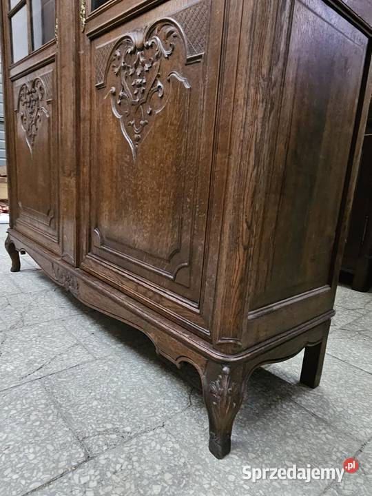 Stara dębowa biblioteczka Ludwikowska Francja Nowy Sącz