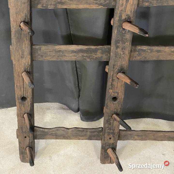 Stary drewniany wieszak gospodarczy rustykalny Budno