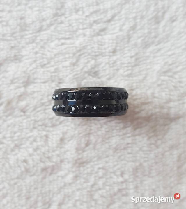 Nowy pierścionek obrączka czarny czerń masywny Szczecin