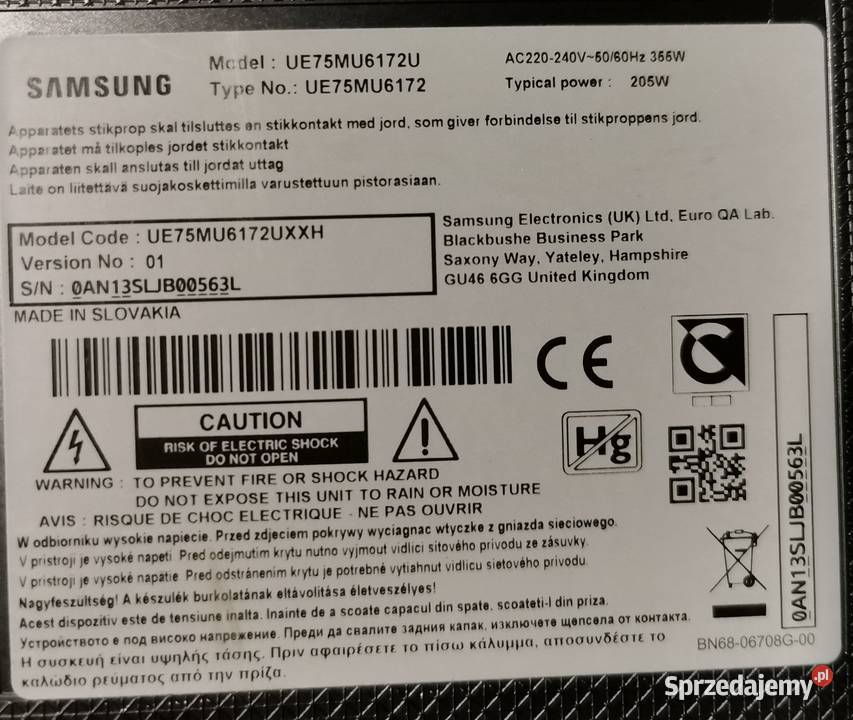 Moduł WIFI w obudowie do Samsung UE75MU6102 Samsung Żyrardów sprzedam