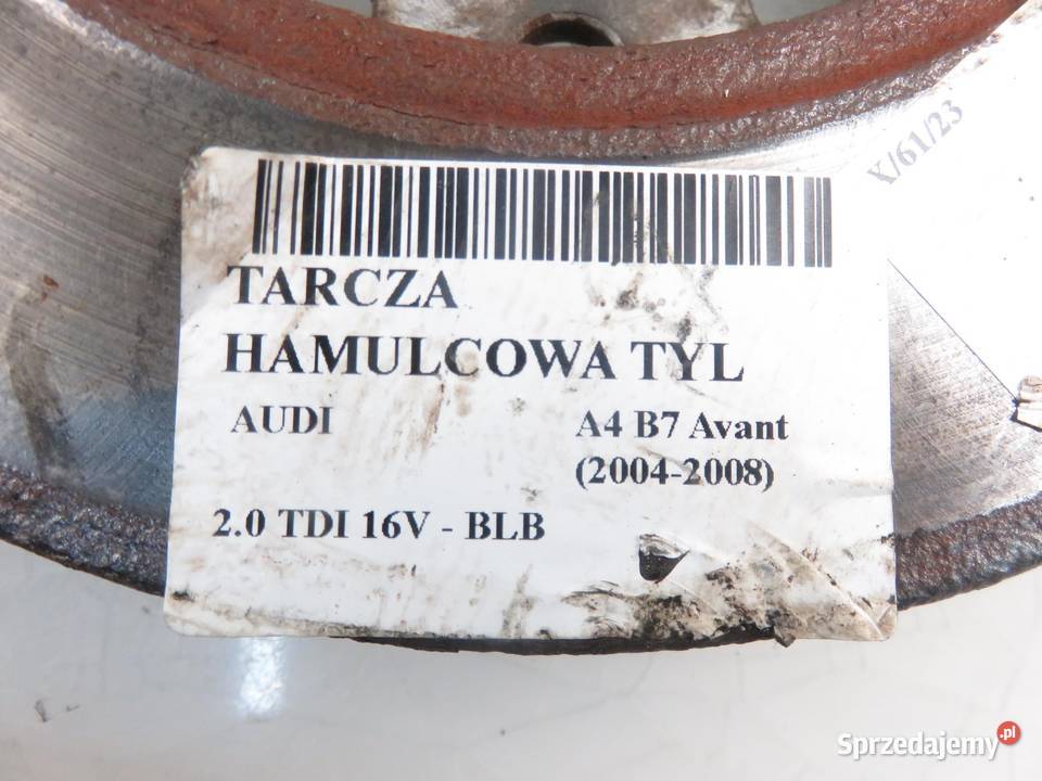 TARCZA HAMULCOWA TYŁ AUDI A4 B7 245 MM