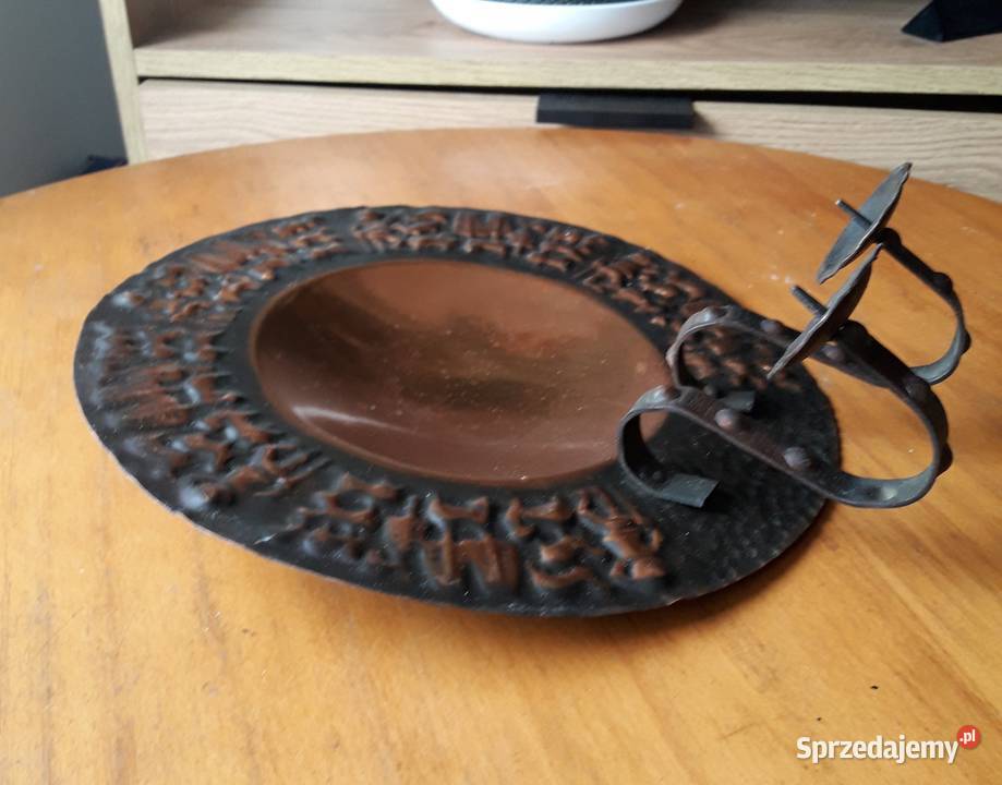 Stary świecznik kinkiet ścienny metaloplastyka Gdynia