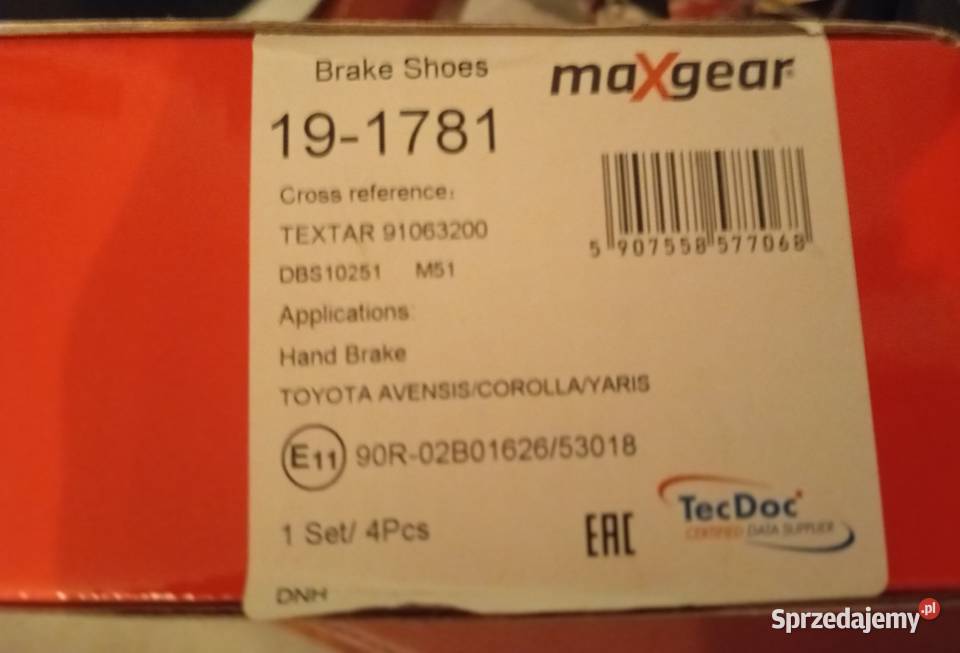 Szczęki hamulcowe tył Tpyota osobowe Szczęki hamulcowe Warszawa