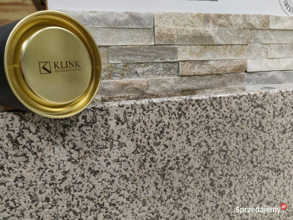 Stopień granitowy G682 Yellow Pink płomieniowany Płytki elewacyjne pomorskie Gdynia