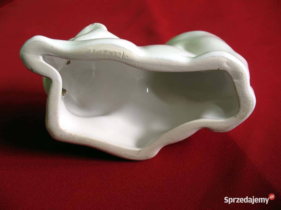 Kot zielone szklane oczka figurka z porcelany 11 Dekoracje i ozdoby Siedlce