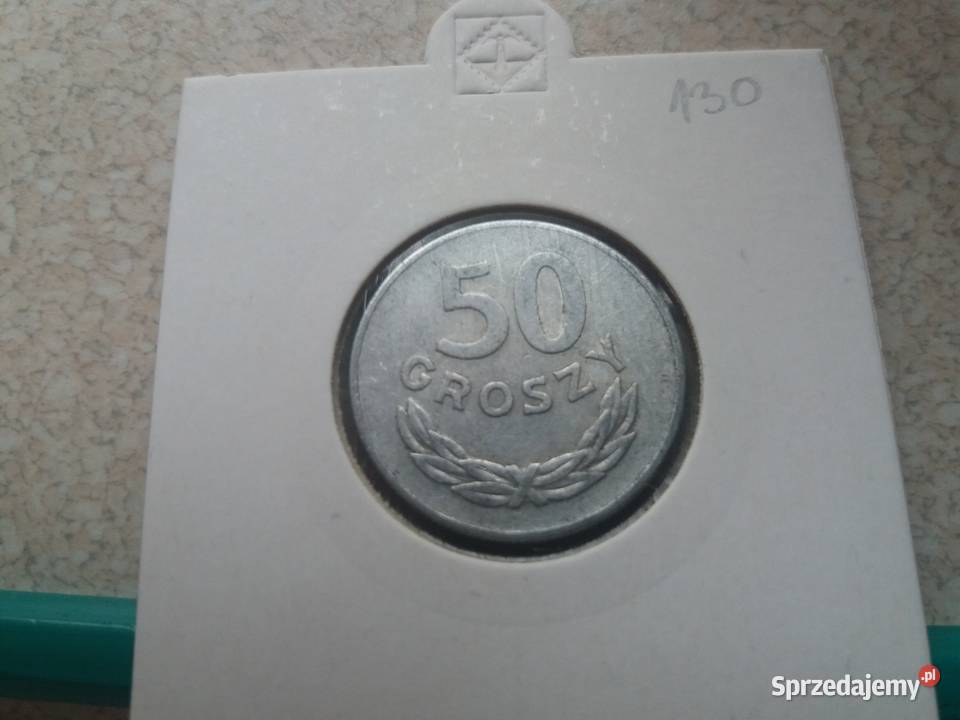 Moneta 50 groszy bez znaku mennicy 1975 Będzin
