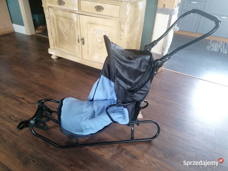 Sanki dziecięce z oparciem regulowanym pchaczem