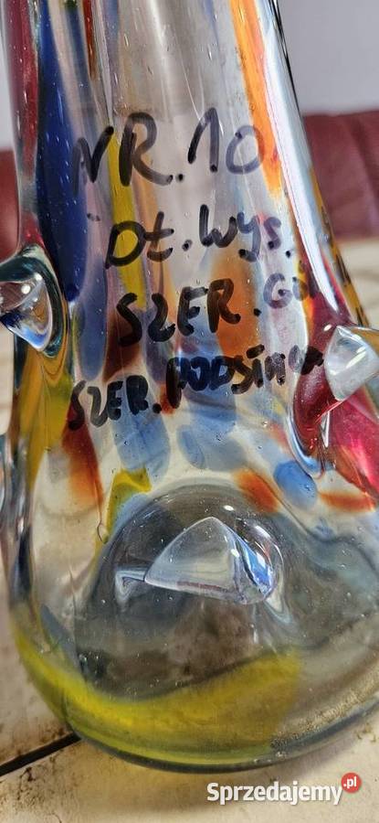 101Dużyciężki wazon ze szkła wielokolorowego z Barlinek sprzedam