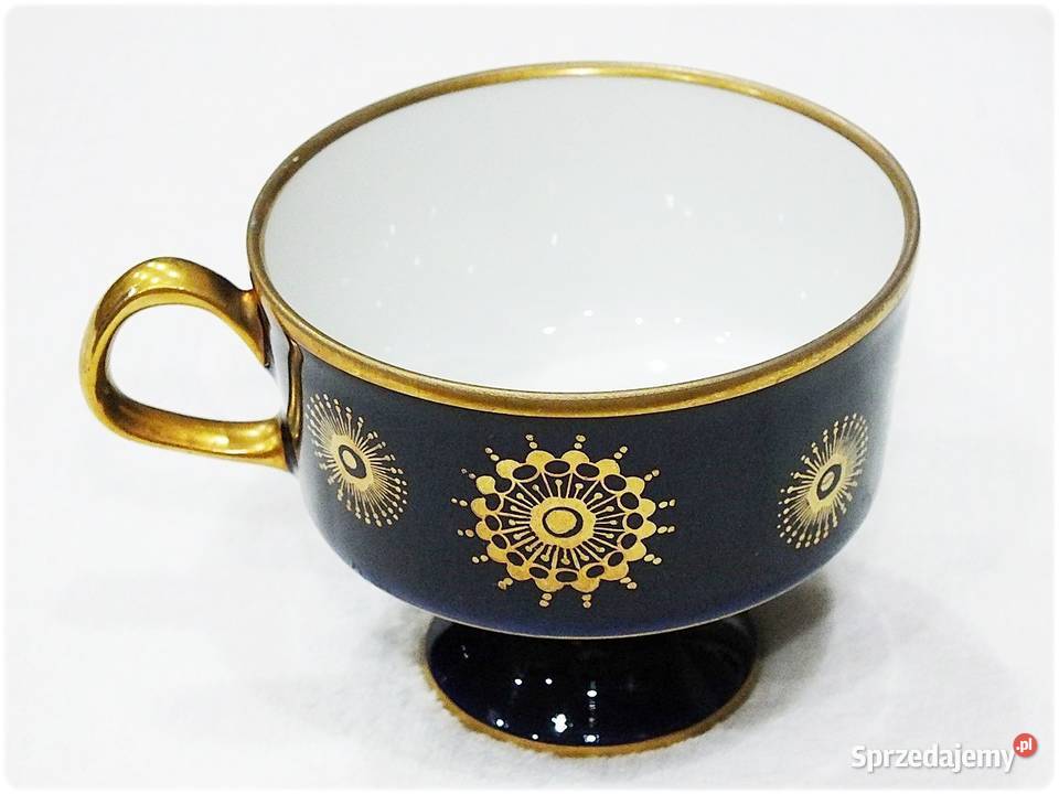 Filiżanka kobalt porcelana kobaltowa złota DDR lubuskie Żary
