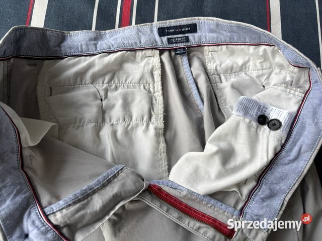 Spodnie Tommy Hilfiger Custom fit bawełna śląskie