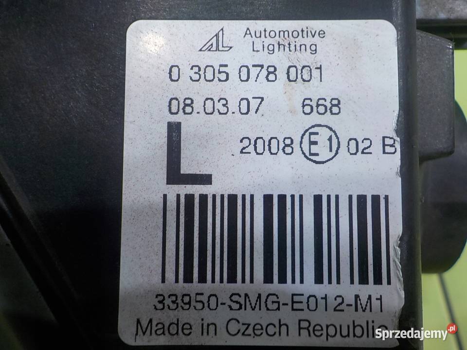 CIVIC VIII UFO 18 IVTEC 07r HB 3D halogen lewy osobowe mazowieckie Suków